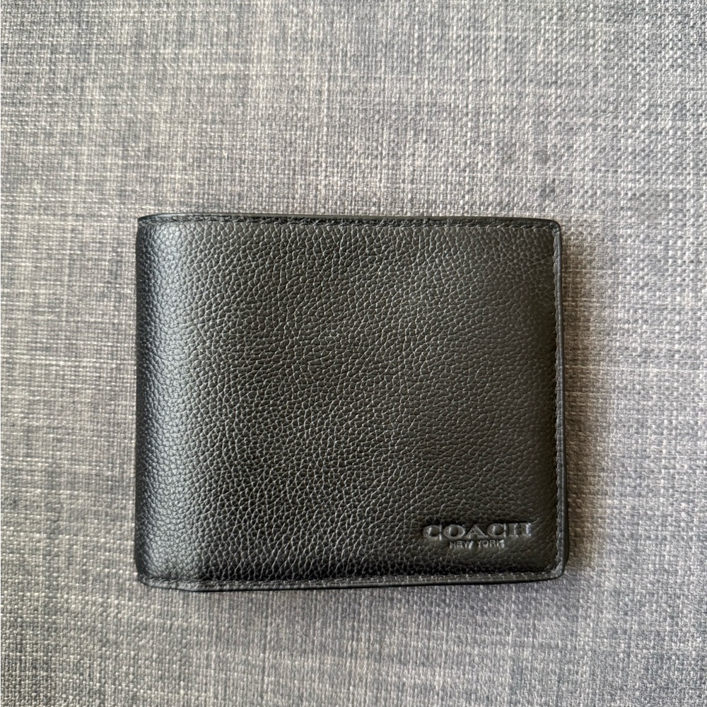 Coach Black Pebbled Leather Wallet